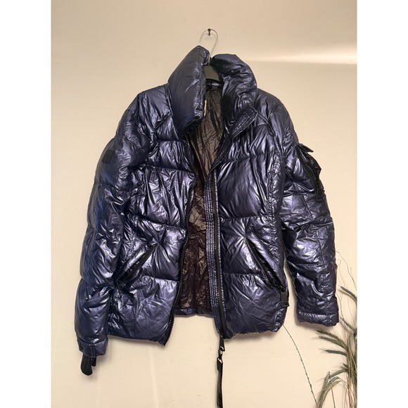 SAM. New York Jackets & Blazers - SAM. New York Women Metallic‎ Navy Blue Goose Down Puffer Jacket Size M